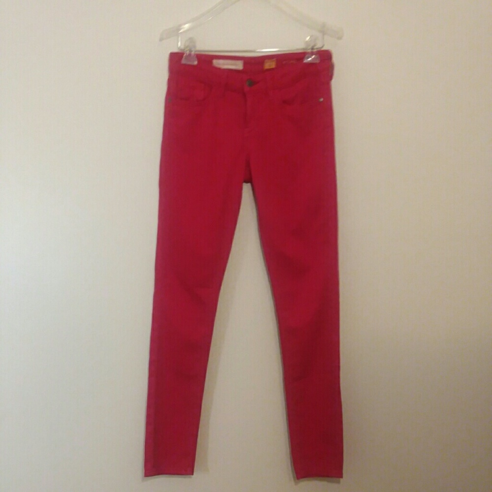 Pilcro and the Letterpress Red Skinny Jeans